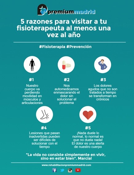 5 razones para visitar al fisioterapeuta al menos una vez al año